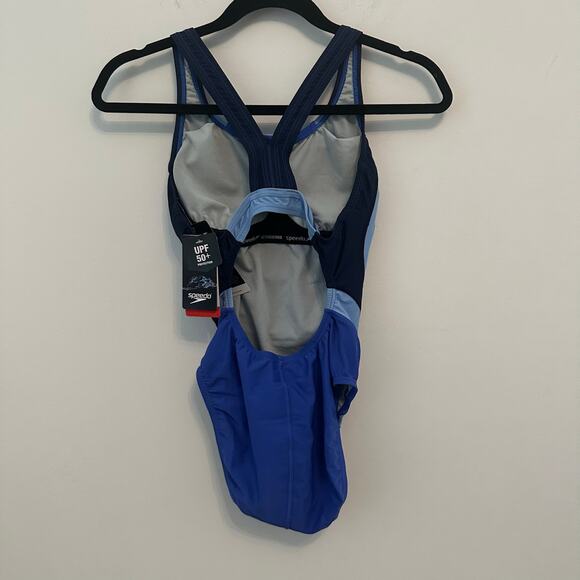 Speedo Quantum Fusion Splice One Piece Swimsuit Hyper Blue Size Small NWT - Picture 6 of 7